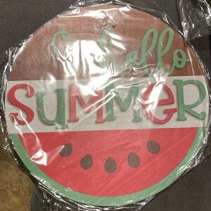 Vibrant Watermelon Summer Sign - Red, Green, Brown
